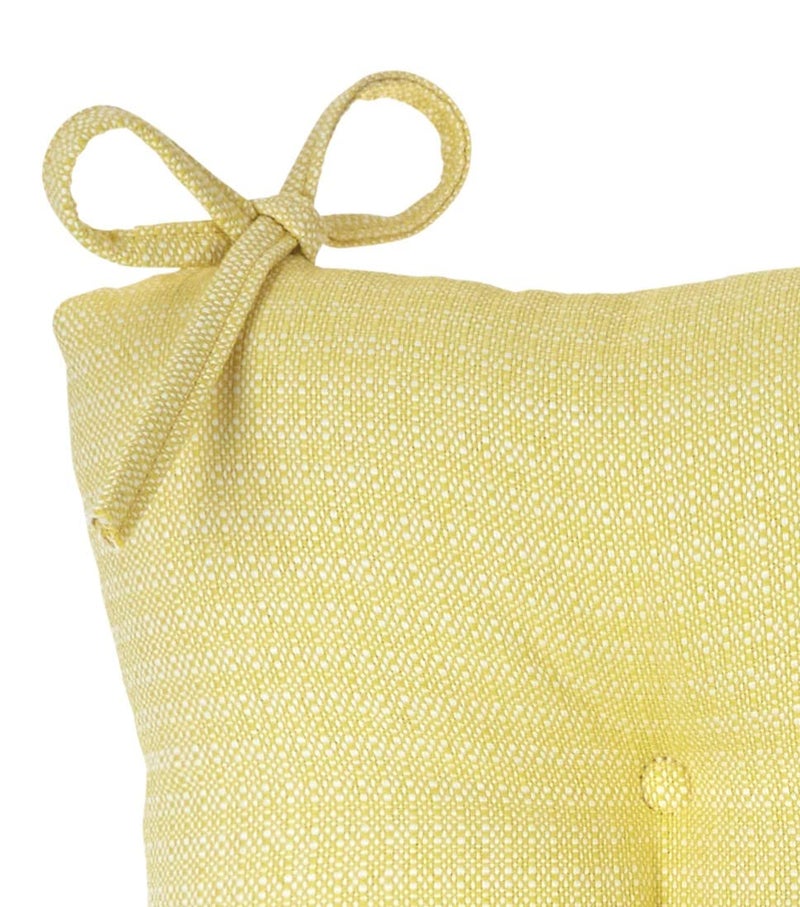 Klear Vu مجموعة وسائد كرسي هزاز كليار فيو أوميغا غير قابلة للانزلاق، مجمعة في الولايات المتحدة الأمريكية، حشوة سميكة وتصميم مزخرف، تشمل وسادة مقعد ووسادة ظهر مع أربطة، 17x17 بوصة، مجموعة من قطعتين، أصفر صلب - Image 3